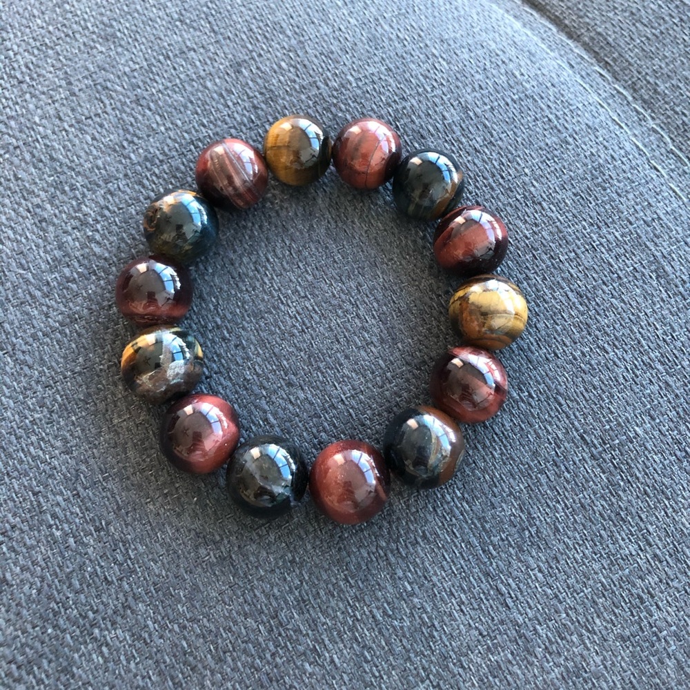 Large dark stone bead bracelet